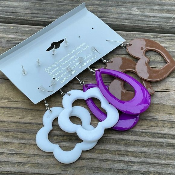 Fashion Earrings Set of 5 Earrings Multi Color Fashion Jewelry Lead Safe Earring - Picture 4 of 10